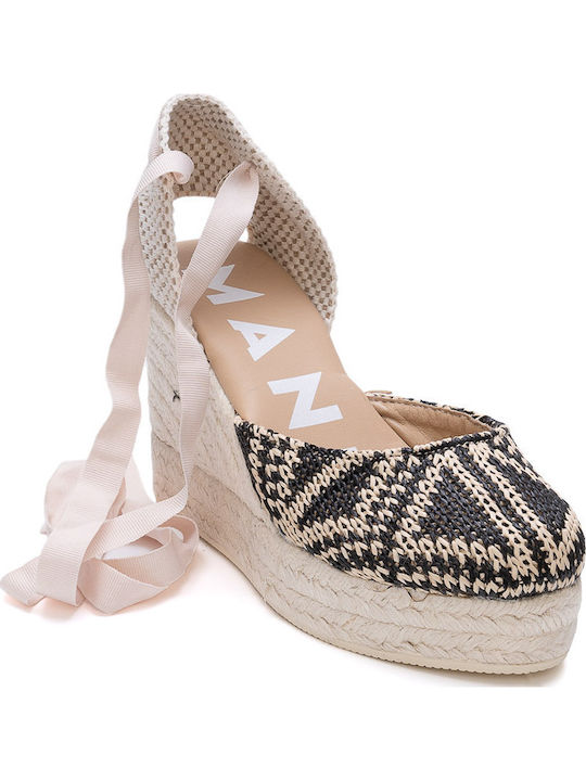 Damenplattformen im Espadrilles-Stil Schwarz