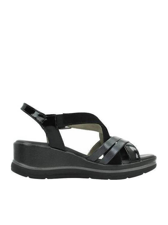 Sandalen Anatomische Damenplattformen Schwarz