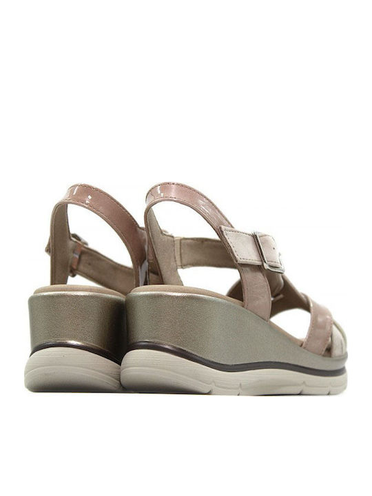 Sandalen Anatomische Damenplattformen Goldene