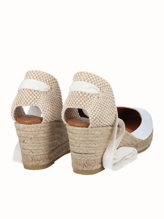 Damenplattformen im Espadrilles-Stil Weiß