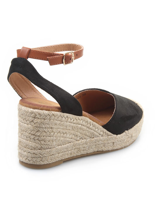 Damenplattformen im Espadrilles-Stil Schwarz
