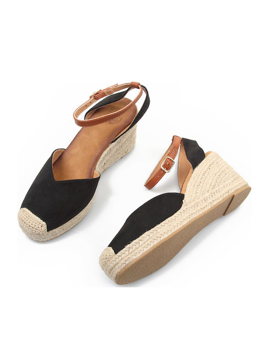 Damenplattformen im Espadrilles-Stil Schwarz