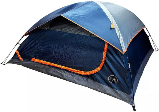 Campo Baros 3 Summer Camping Tent Igloo Blue with Double Cloth for 3 People 210x210x135cm
