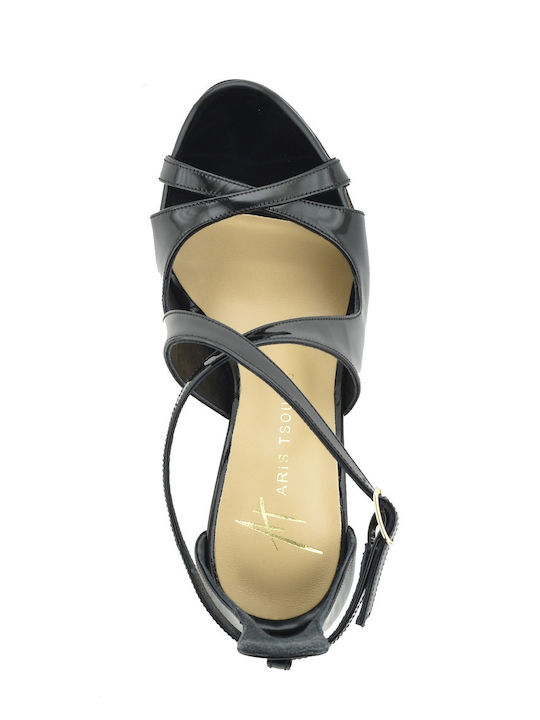 Leder Pumps mit Stiletto-Absatz Schwarz
