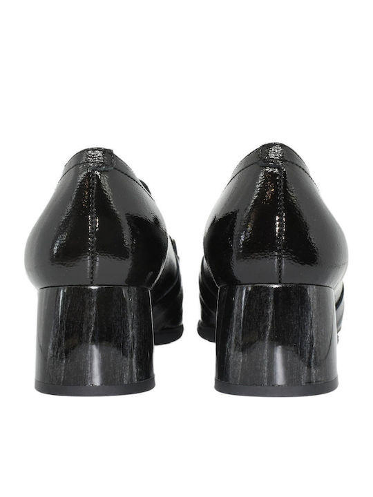 Leather Black Medium Heels