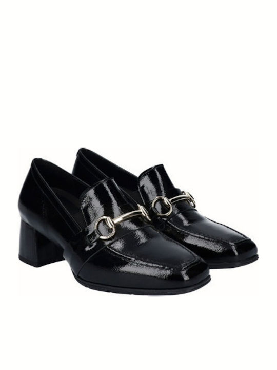 Leather Black Medium Heels