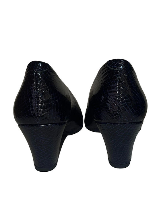 Leder Pumps Marineblau