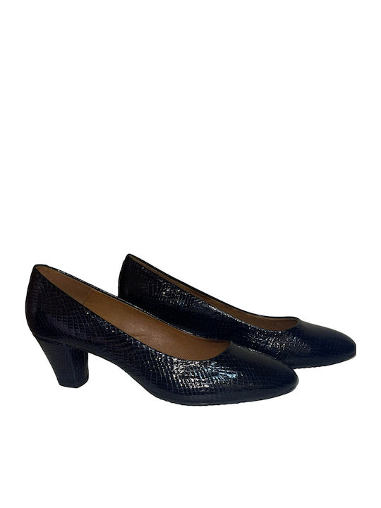 Leder Pumps Marineblau