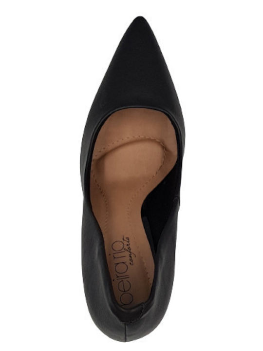 Synthetic Leather Pointed Toe Black Heels
