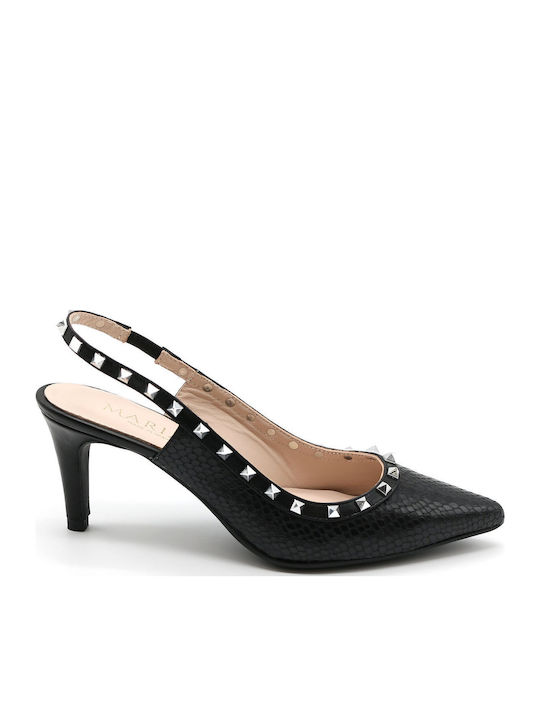 Leder Pumps Schwarz
