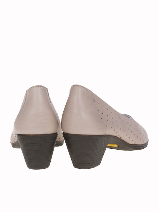 Leder Pumps Beige