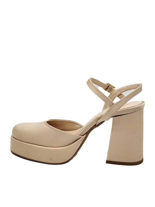 Pantofi cu toc Bej