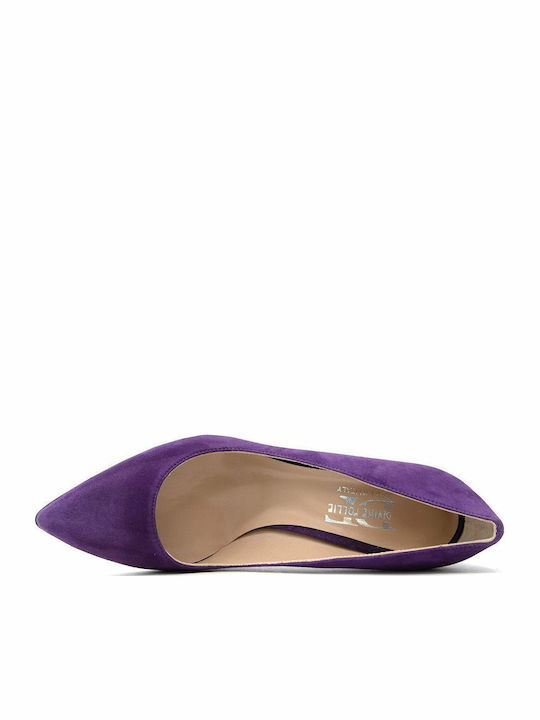 Pumps mit Chunky hohem Absatz Lila