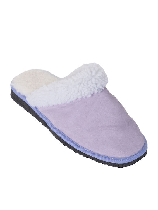 -women's Leather Winter Women's Slippers Purple