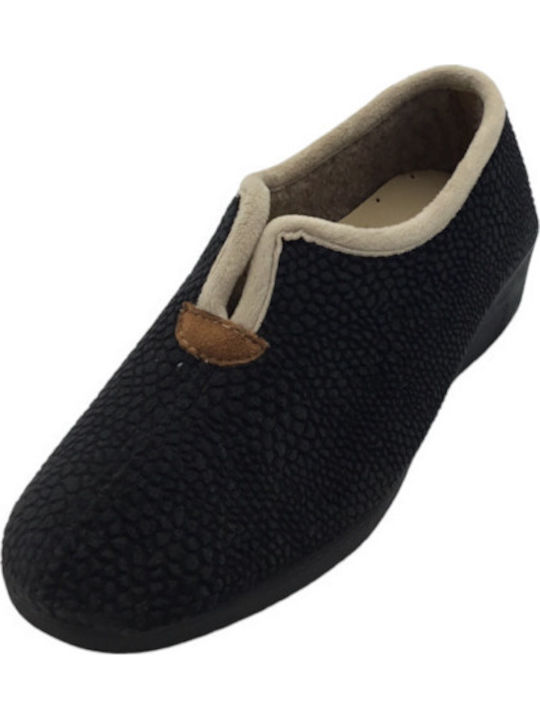 -black Anatomical Leather Women's Slippers Black