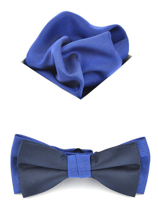 Папийонка и кърпичка за джоб Stefano & Mario Smp013 Stefano & Mario Electric Royal Blue