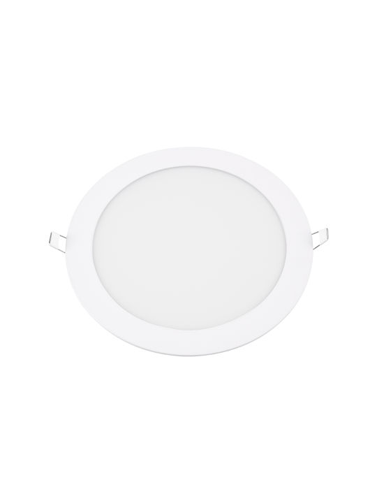 GloboStar Round Recessed LED Panel 20W with Natural White Light 4500K 22.2cm