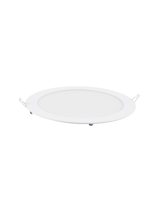 GloboStar Round Recessed LED Panel 20W with Cool White Light 6000K 22.2cm