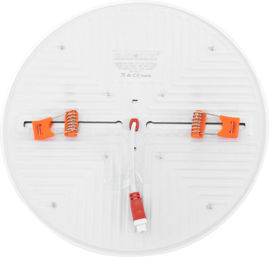GloboStar Round Recessed LED Panel 33W with Natural White Light 4500K 20.5cm