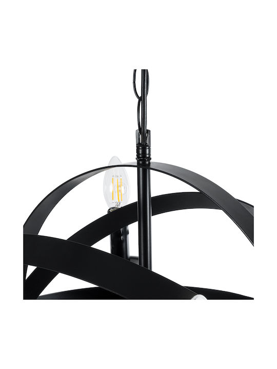 GloboStar Chandelier Candlestick 8xE14 Black 65cm 01003