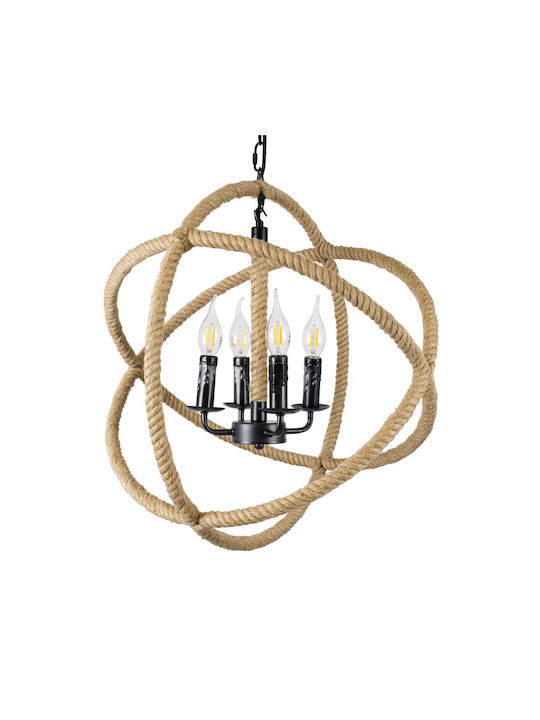 GloboStar Vitruvian Candelabru 4xE14 Ø53cm Bej 01141