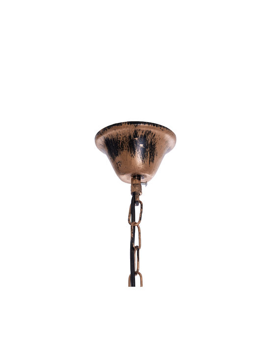 GloboStar Victorian Πολυέλαιος 6xE14 Ø76cm με Σχοινί Μπρούτζινος 01404