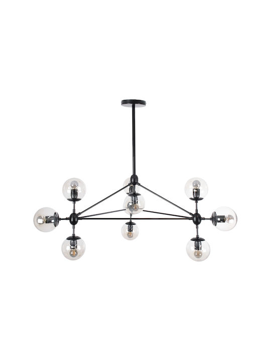 GloboStar Sentinel Πολυέλαιος 10xE27 Ø110cm Μαύρος 110cm 01636
