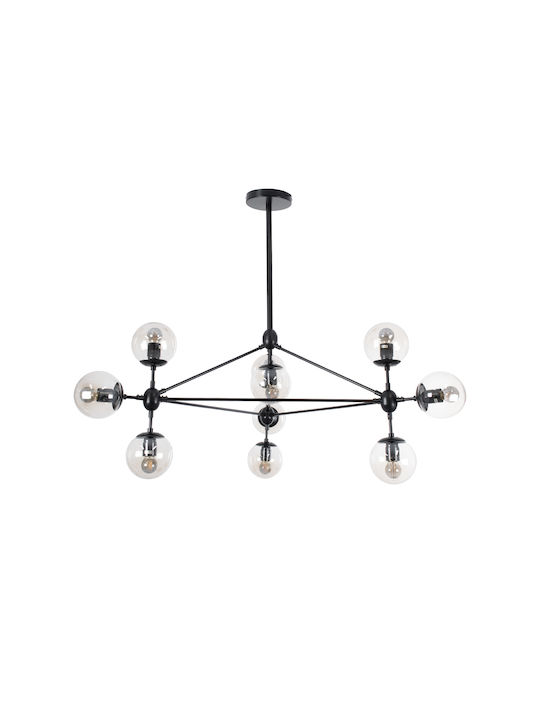 GloboStar Sentinel Πολυέλαιος 10xE27 Ø110cm Μαύρος 110cm 01636