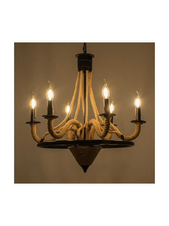 GloboStar Pennsylvania Πολυέλαιος Ø64cm με Σχοινί GloboStar Pennsylvania Πολυέλαιος Ø64cm με Σχοινί