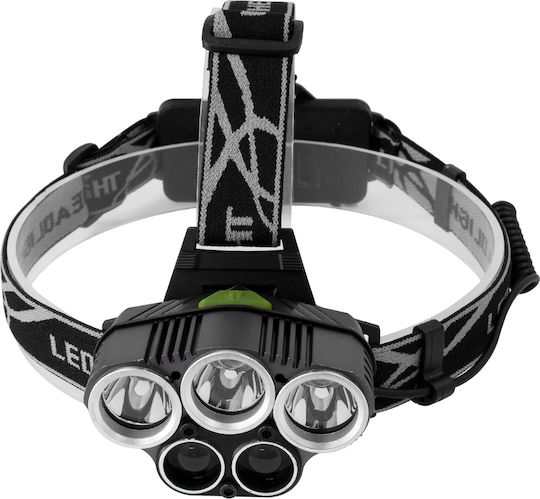 GloboStar Rechargeable Headlamp LED IP44 with Maximum Brightness 5000lm XML2-T6 Black