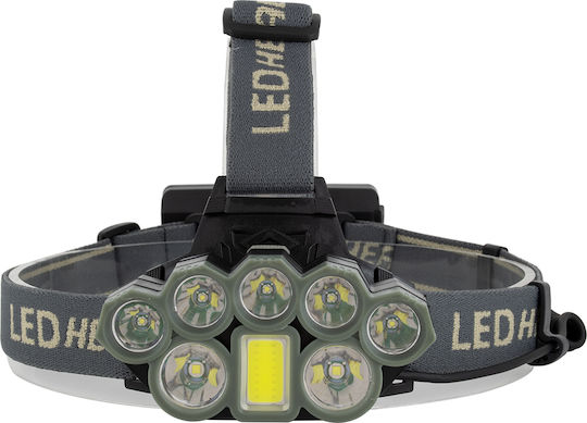 GloboStar Lumină de lucru și de sit, cu baterie Lanternă Frontală LED IP44 cu Luminozitate Maximă 6000lm XML2-T6 Negru
