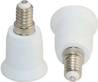 GloboStar Socket Adapter from E14 to E27 in White color Set 1pcs 78974