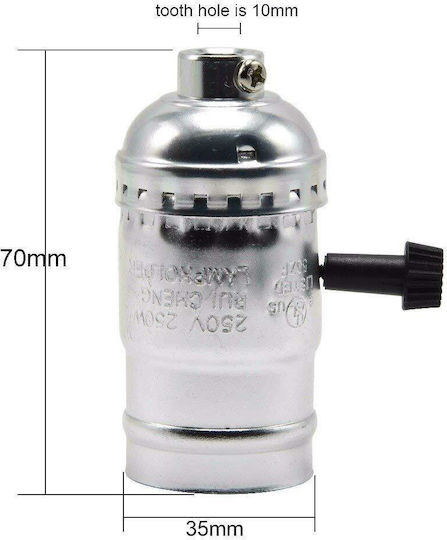 GloboStar Socket Extension for Socket E27 in Gold color Set 1pcs 90016