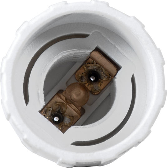 GloboStar Socket Adapter from GU10 to E14 in White color Set 1pcs 78963