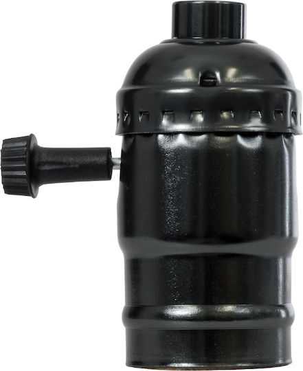 GloboStar Socket Extension for Socket E27 in Black color Set 1pcs 78967