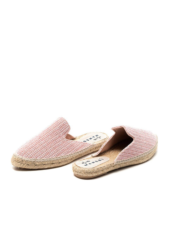 Yucatan Raffia Flat Mules σε Ροζ Χρώμα