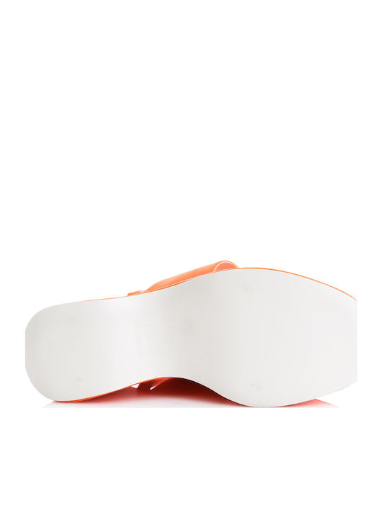 Leder Sandalen Orange