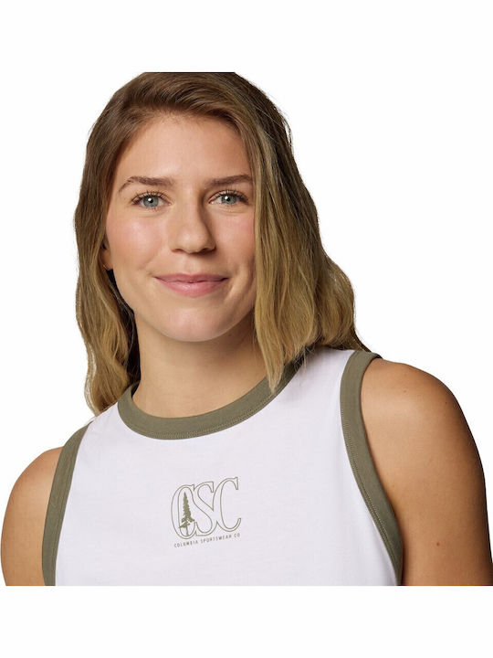 Bend Graphic Women's Athletic Blouse Sleeveless White