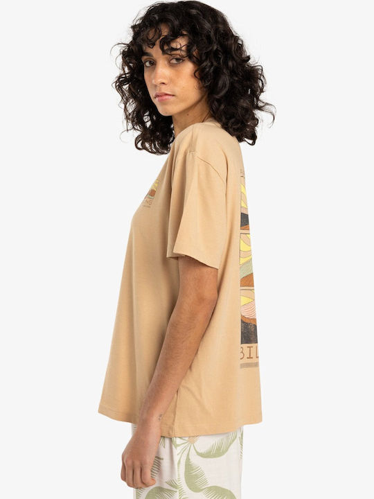 Sun Phased Women's Oversized T-shirt Khaki