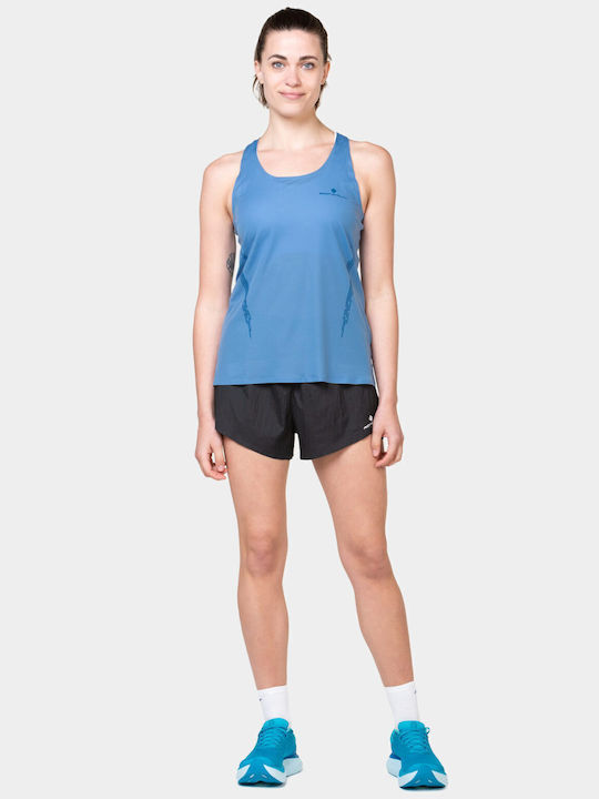 Women's Athletic Blouse Sleeveless with Sheerness Island/tidal Light Blue