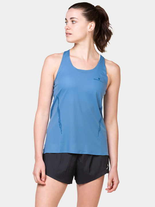 Women's Athletic Blouse Sleeveless with Sheerness Island/tidal Light Blue