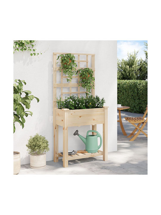 vidaXL Γλάστρα Ξύλινη Μπεζ 71x37x152εκ.