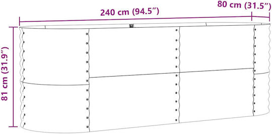 vidaXL Pot Metallic Brown 240x80x81cm.