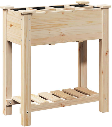 vidaXL Γλάστρα Ξύλινη Μπεζ 71x37x76εκ.