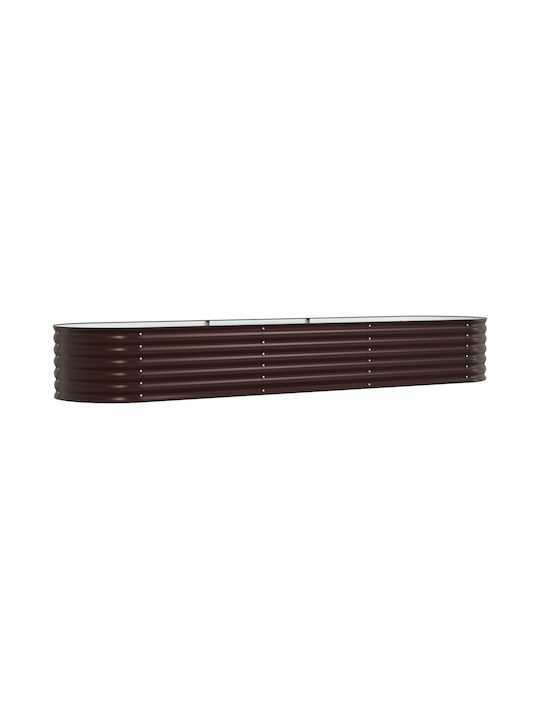 vidaXL Γλάστρα Μεταλλική Καφέ 320x80x44εκ.