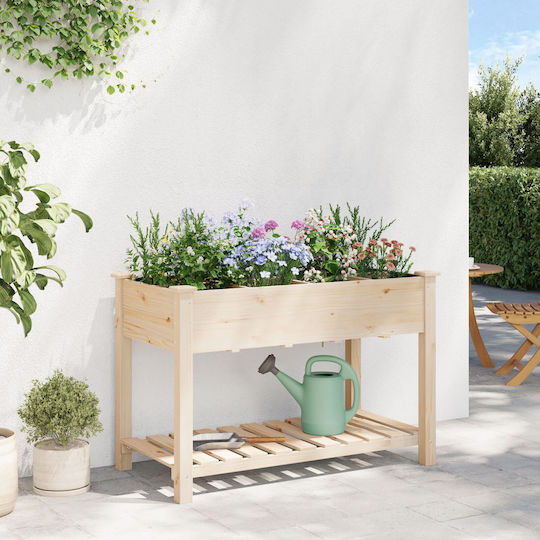 vidaXL Γλάστρα Ξύλινη Μπεζ 115x59x76εκ.