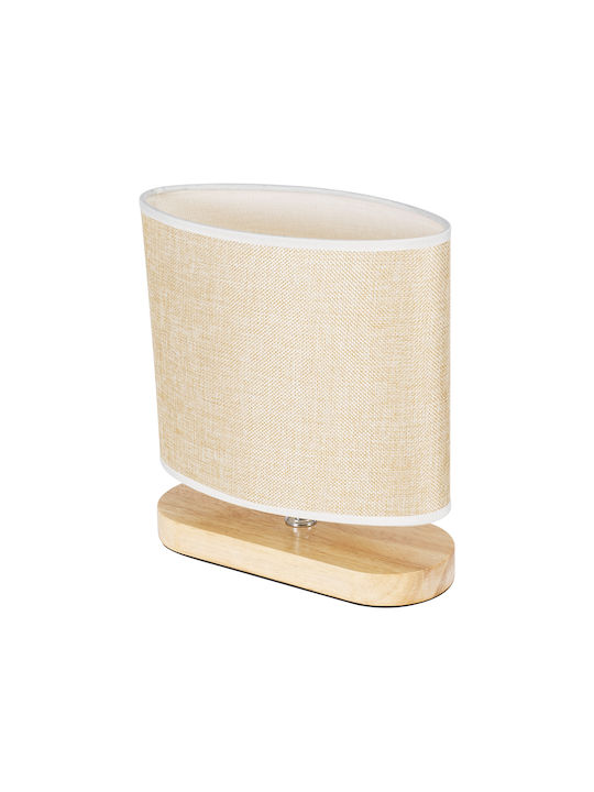 GloboStar Chiara Wood Table Lamp for Socket E27 with Beige Shade and Base