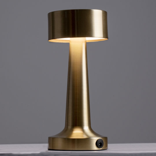 GloboStar BELLA Metall Tischlampe LED mit Gold Schirm und Basis