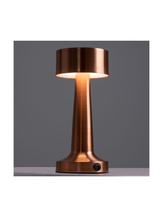 GloboStar Bella Metall Tischlampe LED mit Kupfer Schirm und Basis