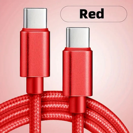 Panora Braided USB 2.0 Cable USB-C male - USB-C 66W Κόκκινο 1m 14246
